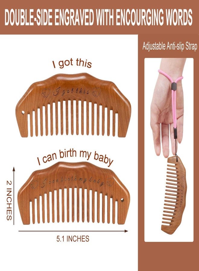 Moreinday Labor Comb, Peachwood Birthing Comb for Labor Pain with Wrist Strip and Gift Case - Image 2